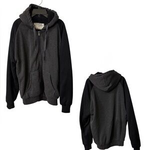 Seven Apparel Gray and Black Sherpa Lined Hoodie Jacket